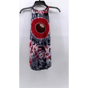 DISTRICT Women's Gray-Red Tie Dye Eye Graphic Shirt Dress SZ XS